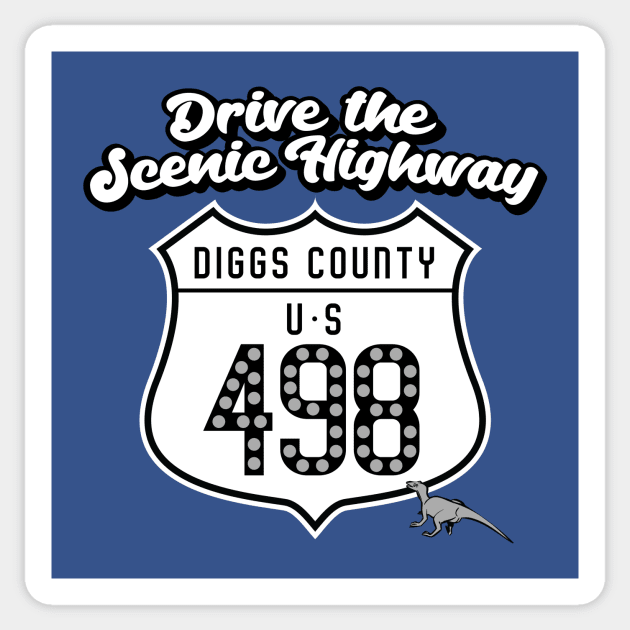 Diggs County US 498 - Dinoland - Animal Kingdom Sticker by GoAwayGreen